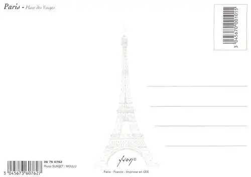 Postcard France Paris place des Vosges
