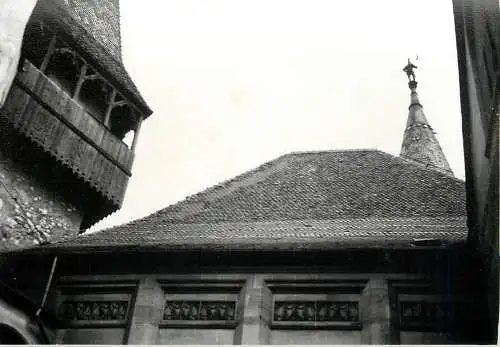Photo Romania 9 x 12 cm Hunedoara castle rooftop 1965
