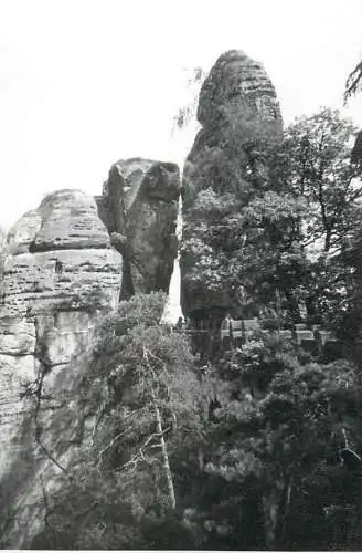 Photo Germany 9 x 12 cm Bastei mountain region and river 1965