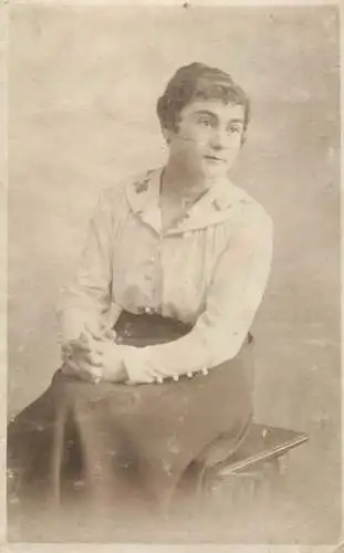 Woman portrait vintage rppc