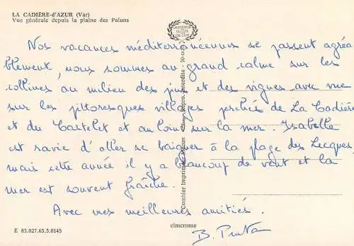 Postcard France Var la Cadiere d'Azur
