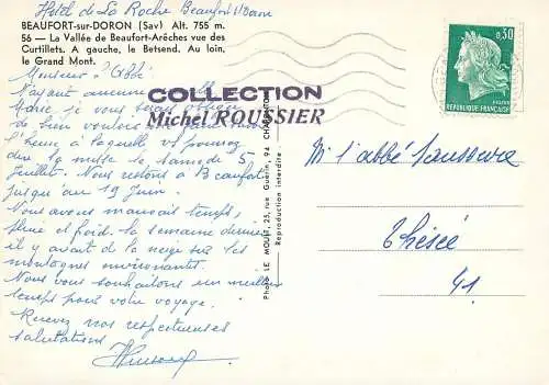 Postcard France Savoie Beaufort sur Doron