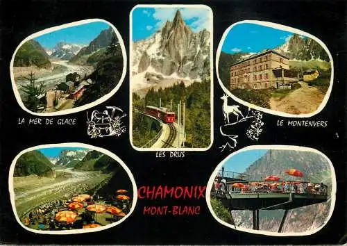 Postcard France Haute Savoie Chamonix-Mont-Blanc le Montenvers 1974