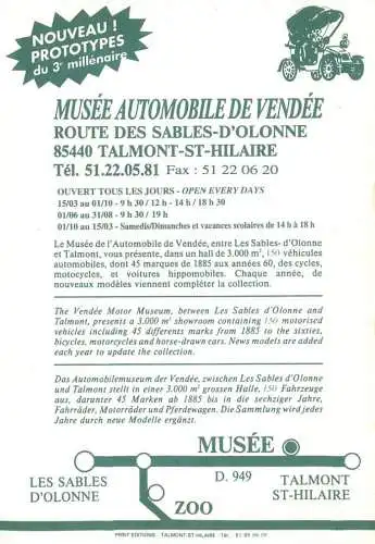 Postcard France Vendée Sables d'Olonne musee automobile