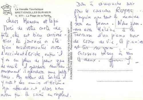 Postcard France Vendée Bretignolles sur Mer la plage de la Paree