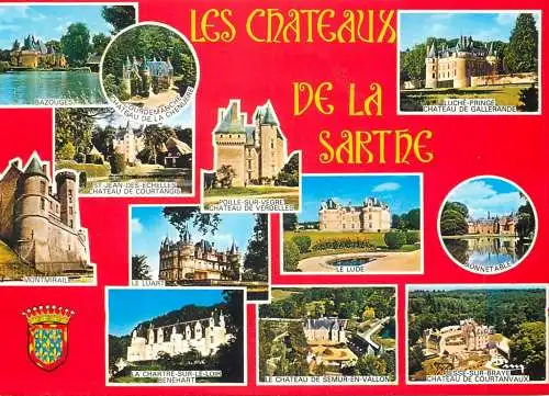 Postcard France chateau de la Sarthe