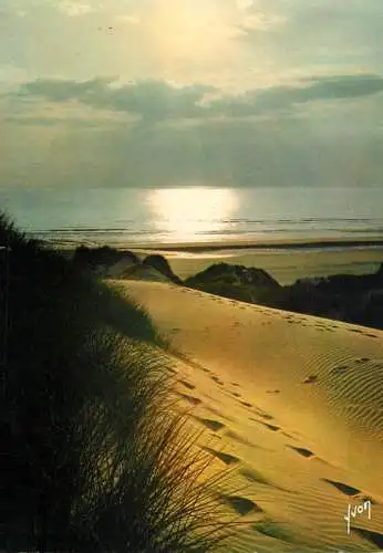 Postcard France la Cote d; Opale coucher de soleil 1971