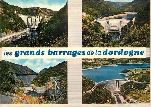 Postcard France grands barrages de la Dordogne