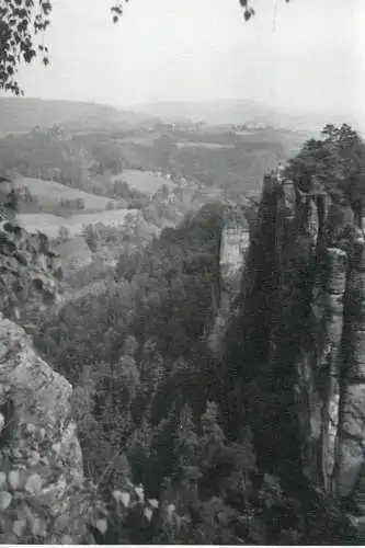 Romania scenic photo 9 x 12 cm 1965 canyon view