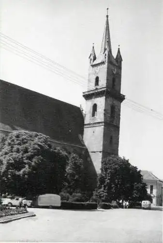 Romania scenic photo 9 x 12 cm 1965 Bistrita church