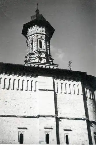 Romania scenic photo 9 x 12 cm 1965 Suceava church tower