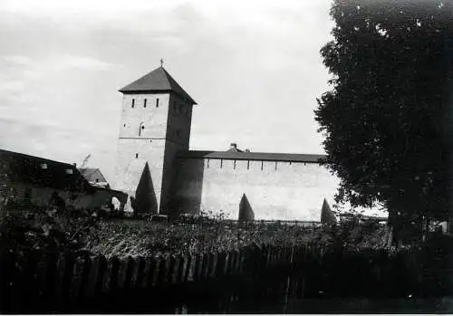 Romania scenic photo 9 x 12 cm 1965 Suceava fortified church