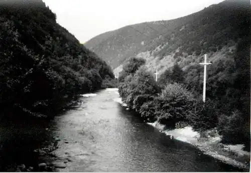 Romania scenic photo 9 x 12 cm 1965 river banks