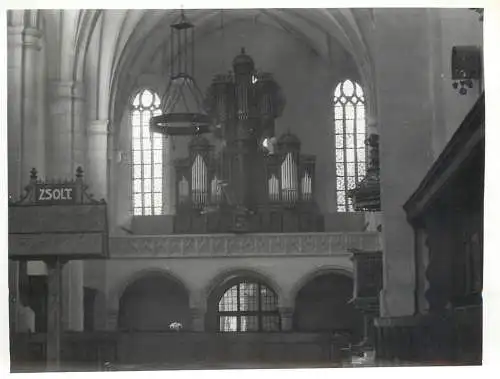Photo 9 x 13 cm social history Romania Cluj Kolozsvar Farkas church and organ