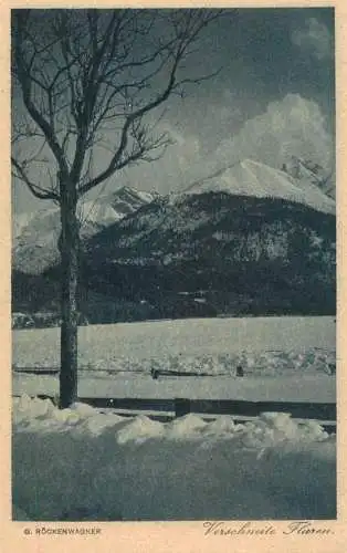 Fine art postcard painting G. Rockenwagner Verschneite Fluren winter landscape