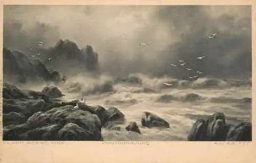 Fine art postcard painting Elemer Keene photogravure