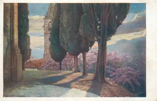 Fine art postcard painting spring charm Kosel Wien