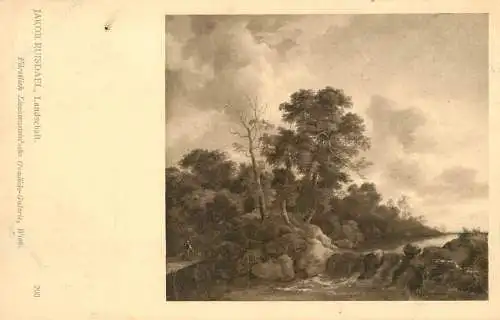Fine art postcard painting Jakob Ruisdael landschaft
