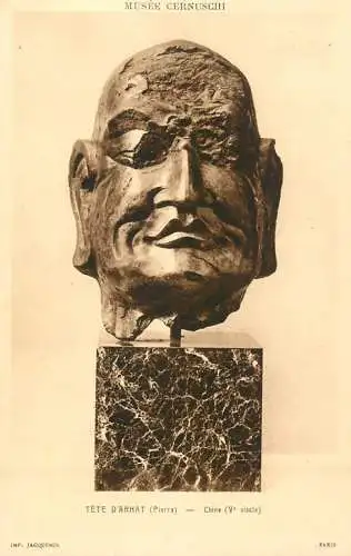 Fine arts postcard musee Cernuschi Tete d'Armat Pierra Chine