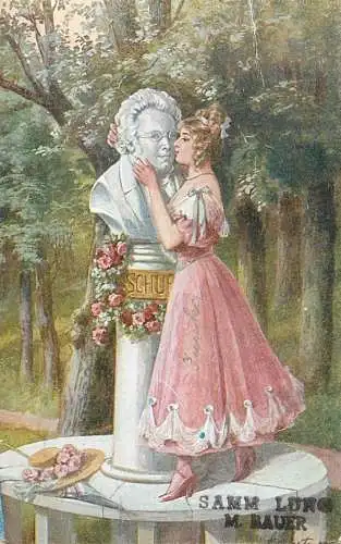 Fine arts postcard painting M. Bauer Samm Lung