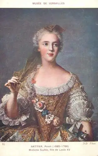 Fine arts postcard painting Versailles Nattier Pinxit Madame Sophie