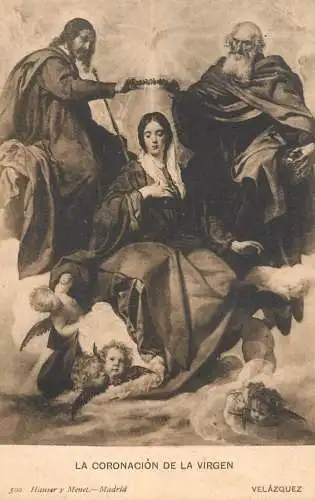 Fine arts postcard painting la coronation de la Virgen Velazquez