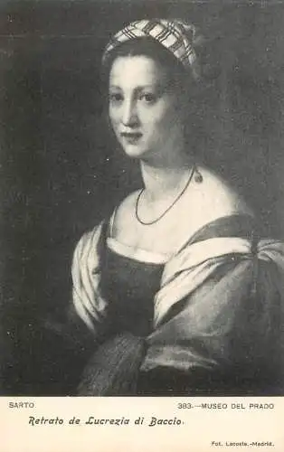 Fine arts postcard painting retrata de Lucrezia di Baccio Sarto Prado