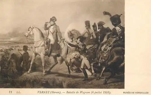 Fine arts postcard painting Veenet Horace Bataille de Wagram Versailles