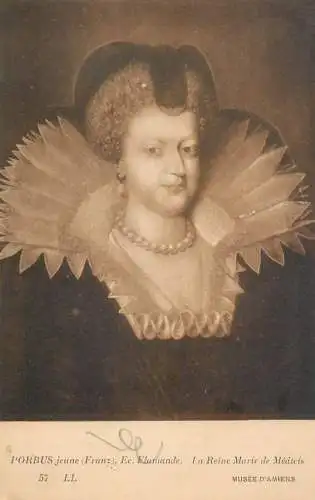 Fine arts postcard painting Porbus jeune Franz Flamande la reine Marie de Medicis Amiens