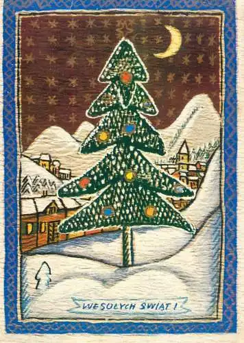 Holiday postcard Christmas Wesolych Swiat