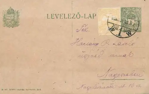 Postcard Hungary personal mail