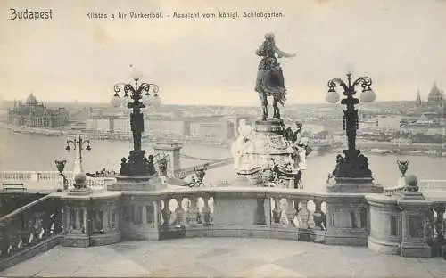 Postcard Hungary Budapest kilatas a kir Varkertbol