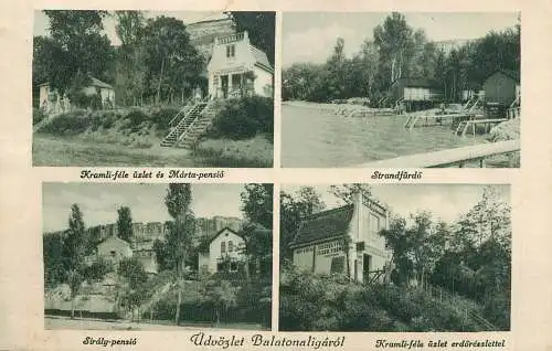Postcard Hungary Balaton landmarks