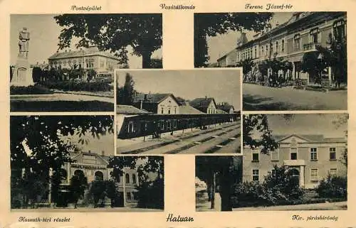 Postcard Hungary Hatvan landmarks
