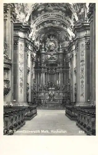 Postcard Austria P.P. Benediktinerstift melk. hochaltar