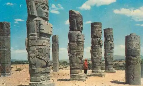 Postcard Mexico Tula colosos de Tula