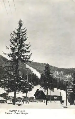Postcard Romania Poiana Brasov Stalin cabana Capra Neagra