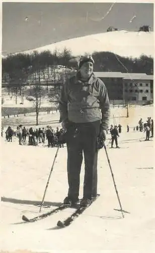 Social history photo man at ski