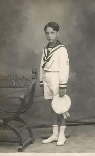 Social history photo 1928 young man in navy uuniform