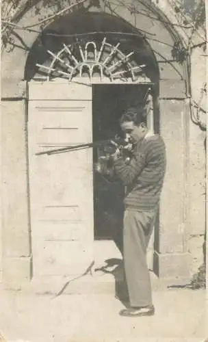 Social history photo man with rifle