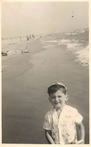 Social history photo 1961 boy on the beach
