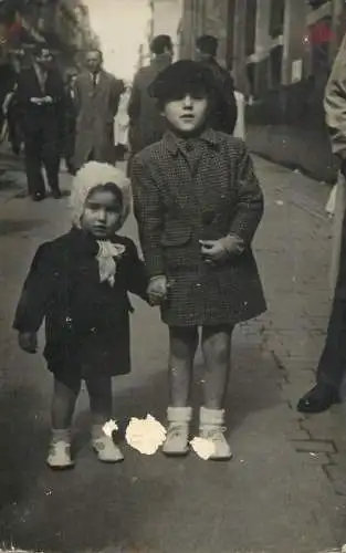 Social history photo small children in the city elegance