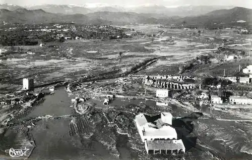 Aerial view postcard France Var Frejus french riviera after the catastrophe flooding