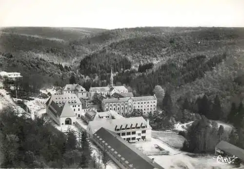 Aerial view postcard France la Pierre qui Vire abbaye Ste Marie