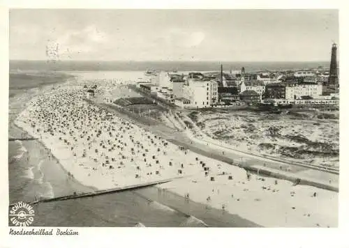 Aerial view postcard Germany Nordseeheilbad Borkum