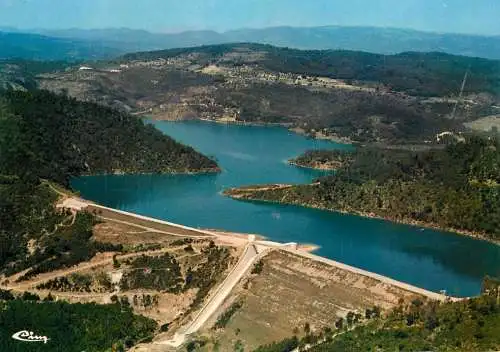 Aerial view postcard France Var Barrage de St. Cassien