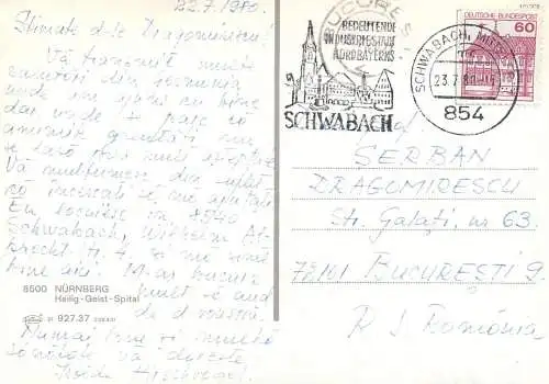 Postcard Germany Nurnberg Heilig Geist spital
