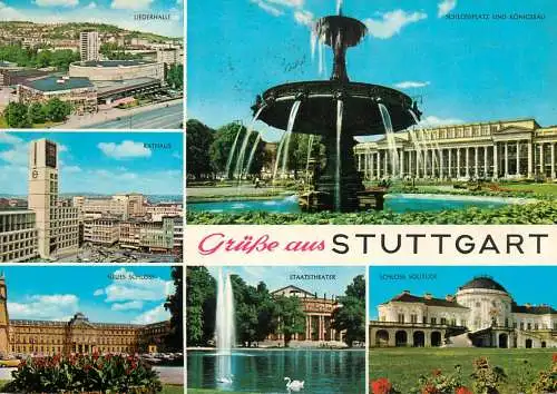 Postcard Germany Stuttgart landmarks