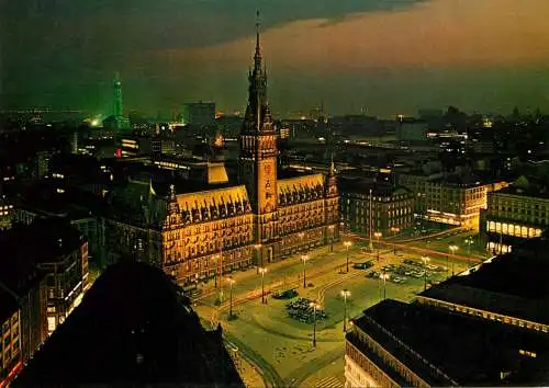 Postcard Germany Hamburg rathaus