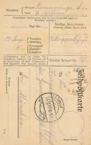 Postcard postal personal letter